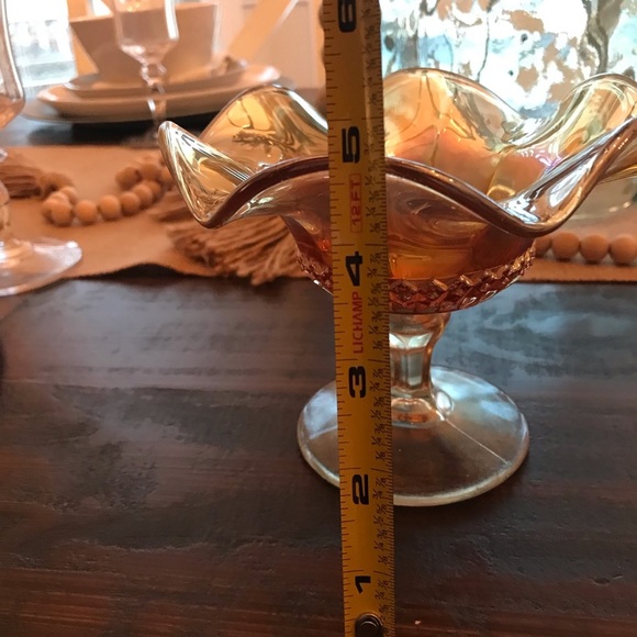 Vintage Imperial Glass Marigold Carnival Glass Compote Bowl - Picture 7 of 10